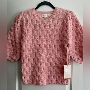 NWT. Cyrus Blush Pink Textured Knit Top
